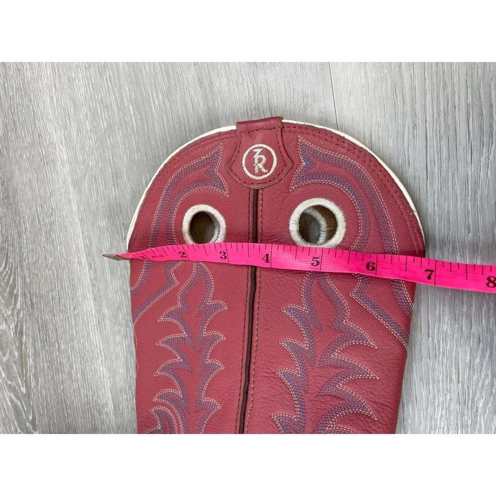 Tony Lama LL402 Youth Girls Cowboy Western‎ Boots Pink Brown Leather Rodeo 3.5